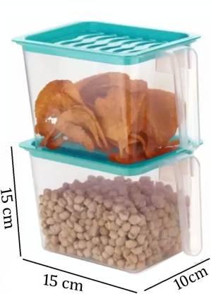 Fridge storage containers Set Refrigerator Box with Handles and Airtight Lid Unbreakable Fruits Basket - 1000 ml (Pack of 6, Pink)
