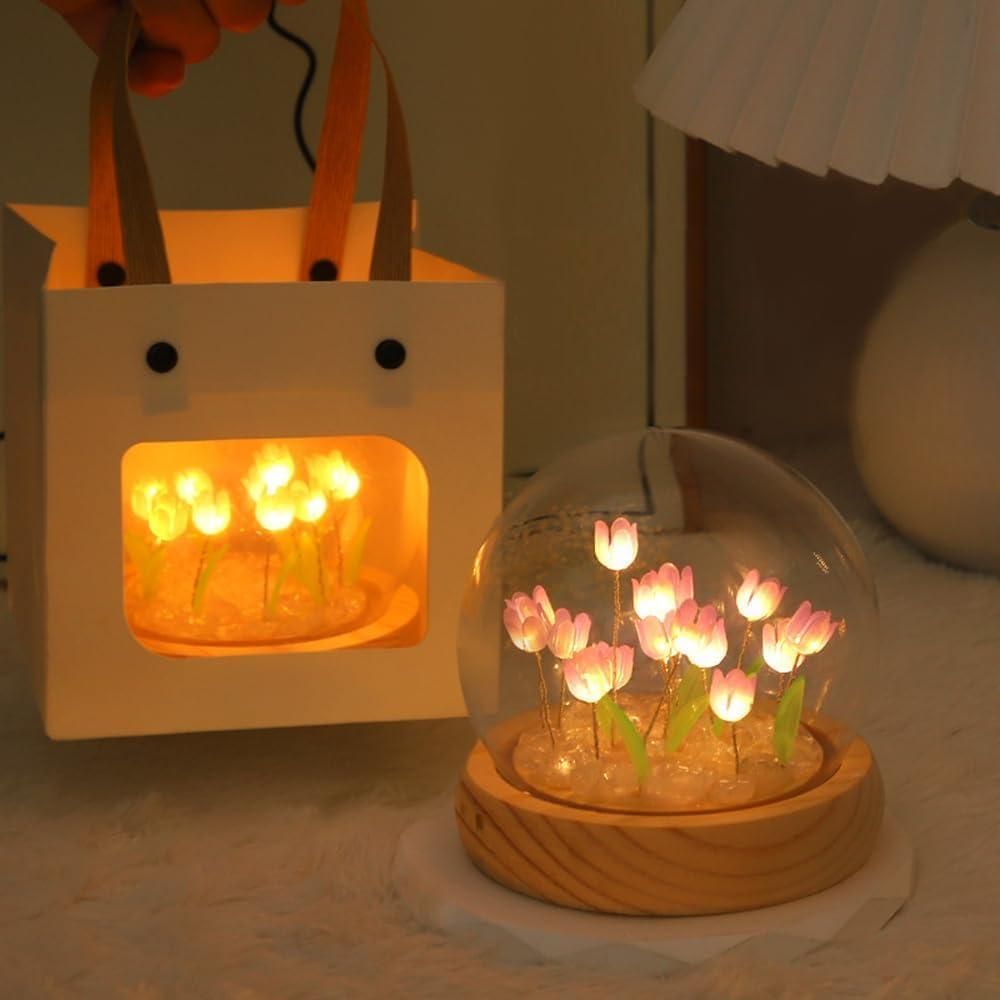Round Tulip Decoration Light for Home and Ofiice Touch Type
