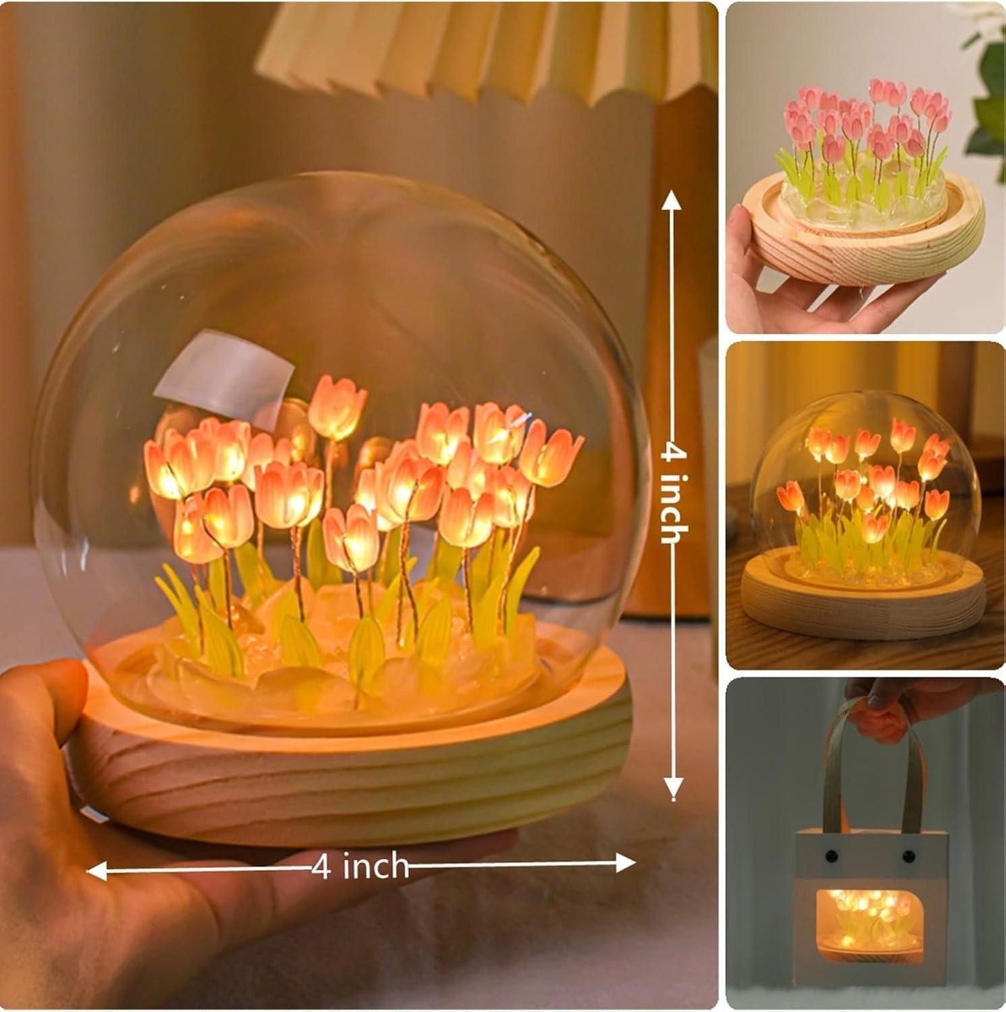 Round Tulip Decoration Light for Home and Ofiice Touch Type
