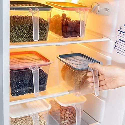 Fridge storage containers Set Refrigerator Box with Handles and Airtight Lid Unbreakable Fruits Basket - 1000 ml (Pack of 6, Pink)